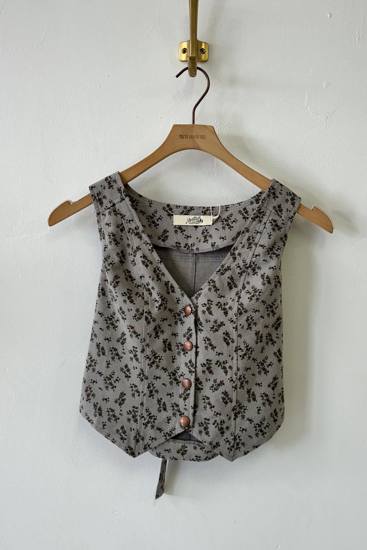 Button Up Floral Vest