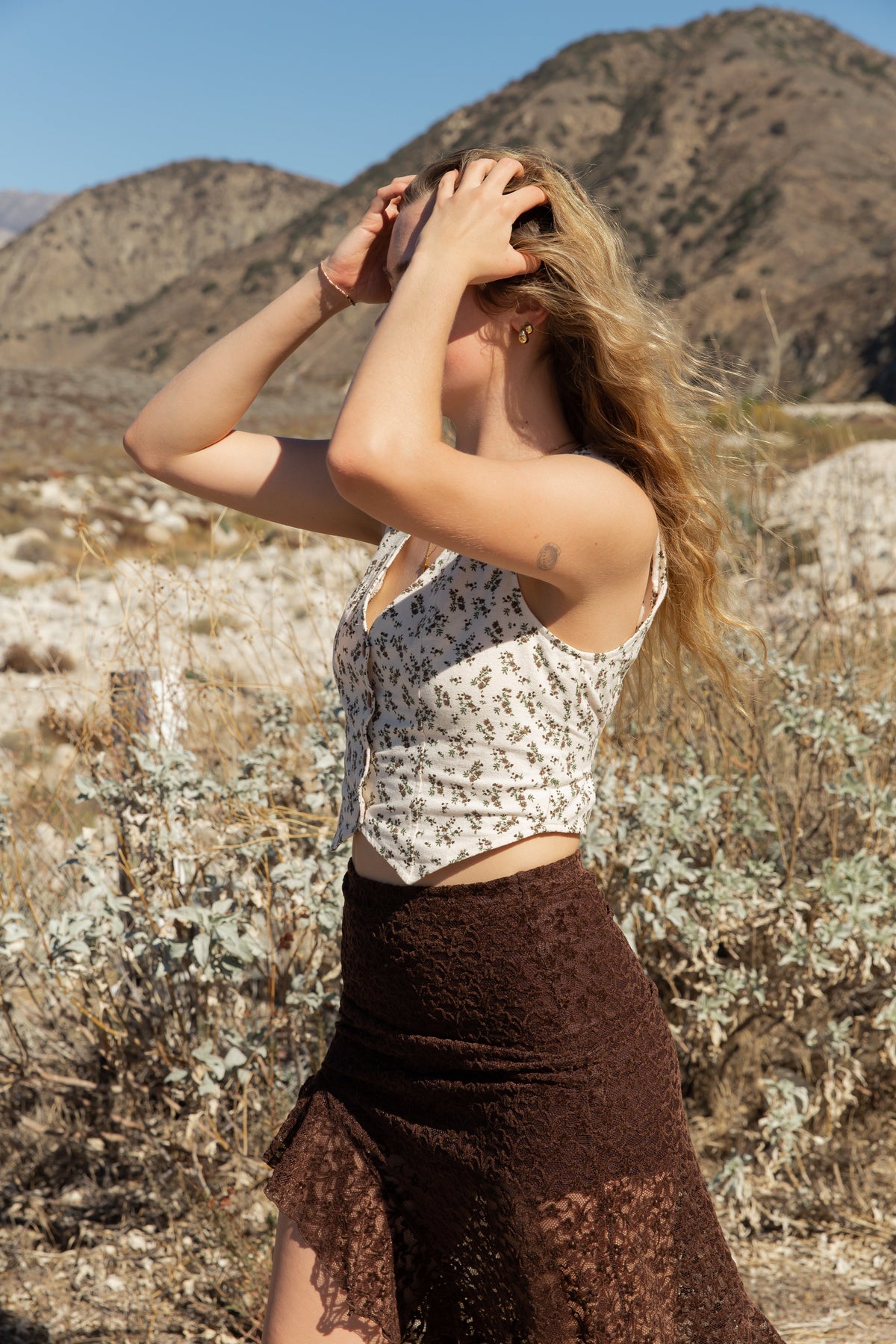 Button Up Floral Vest
