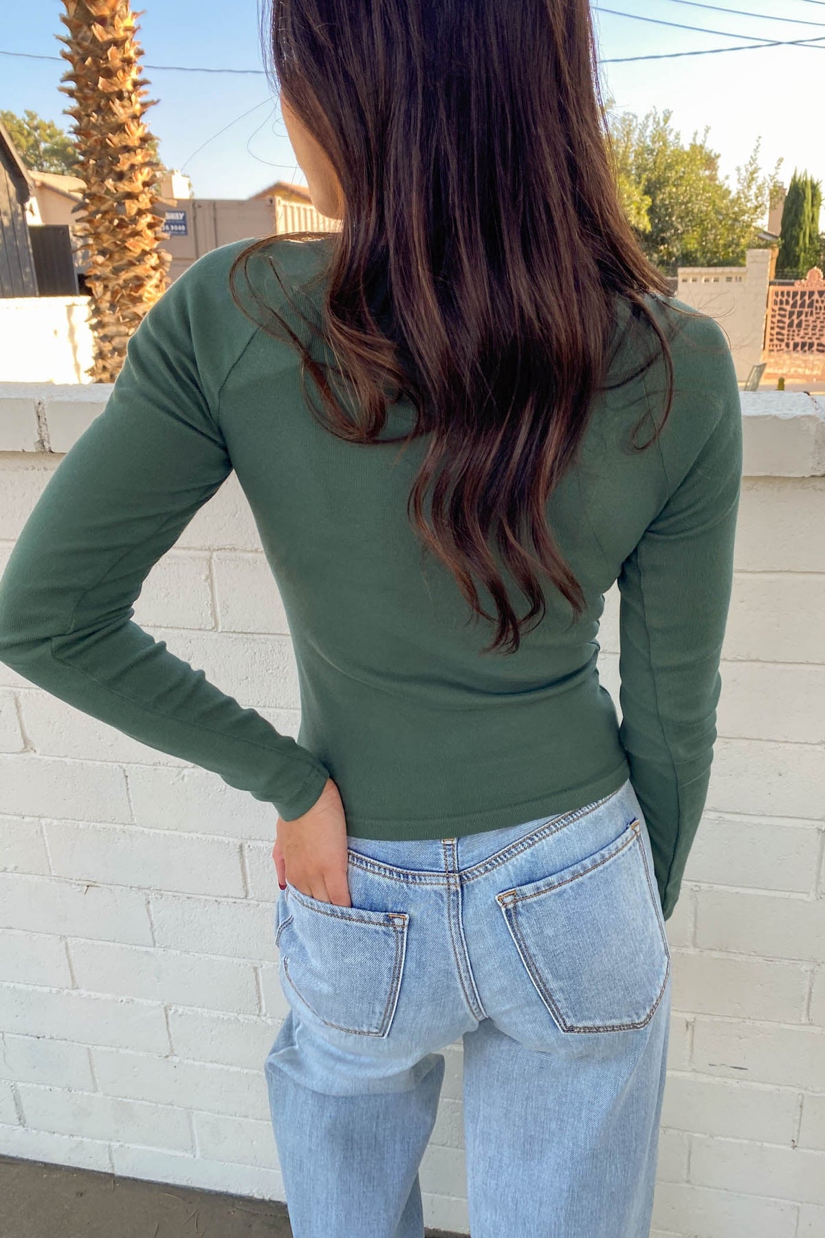 Raglan Graphic Long Sleeve Top